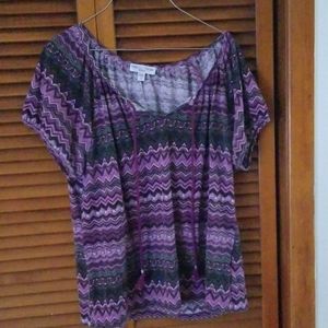 Stripped purple blouse